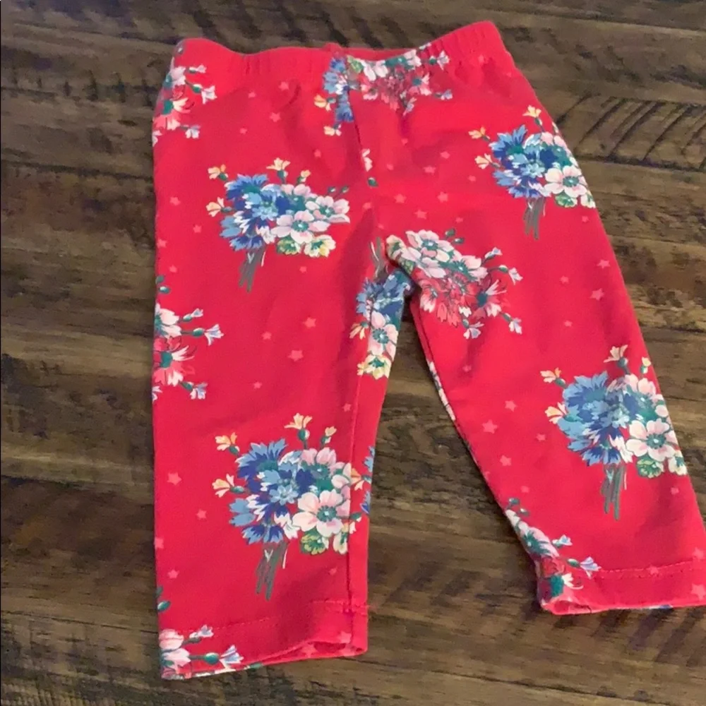 3-6M Baby Gap Red Floral Legging